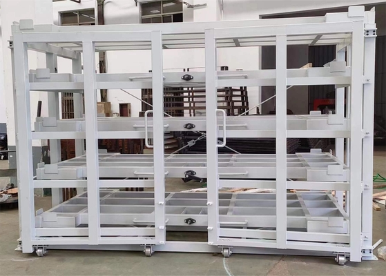 Powder Coating Horizontal Manually Roll out Sheet Metal Rack for Construction Plate